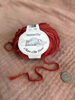 classic elite waterlily aran red 100% extra fine merino wool yarn deadstock nwt